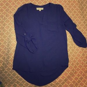Blue hi-low Blouse